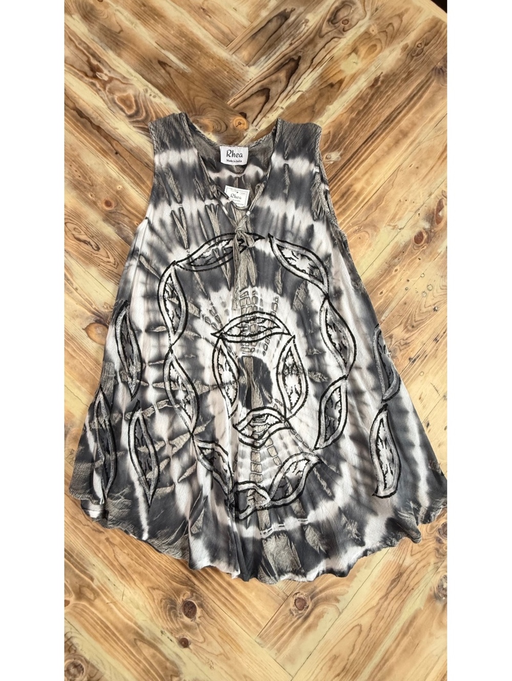 Rhea gray tie dye sleeveless tunic/tank 0615
